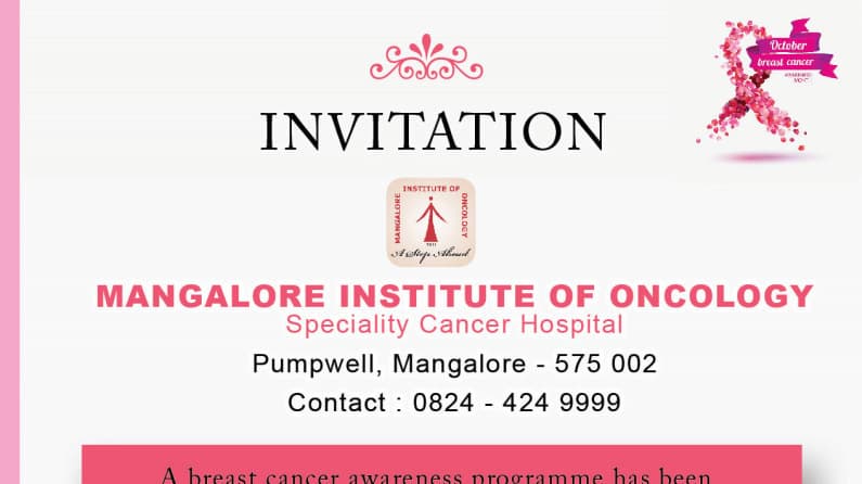 Invite for breast cancer awareness programme