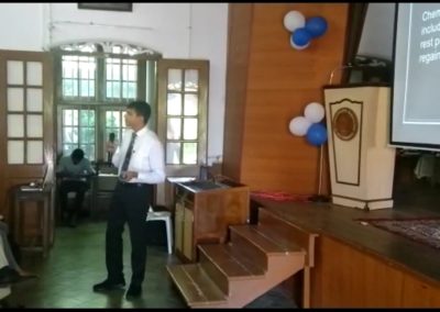 Dr. Krishna Prasad Director MIO speaks at St Agnes College, Mangalore